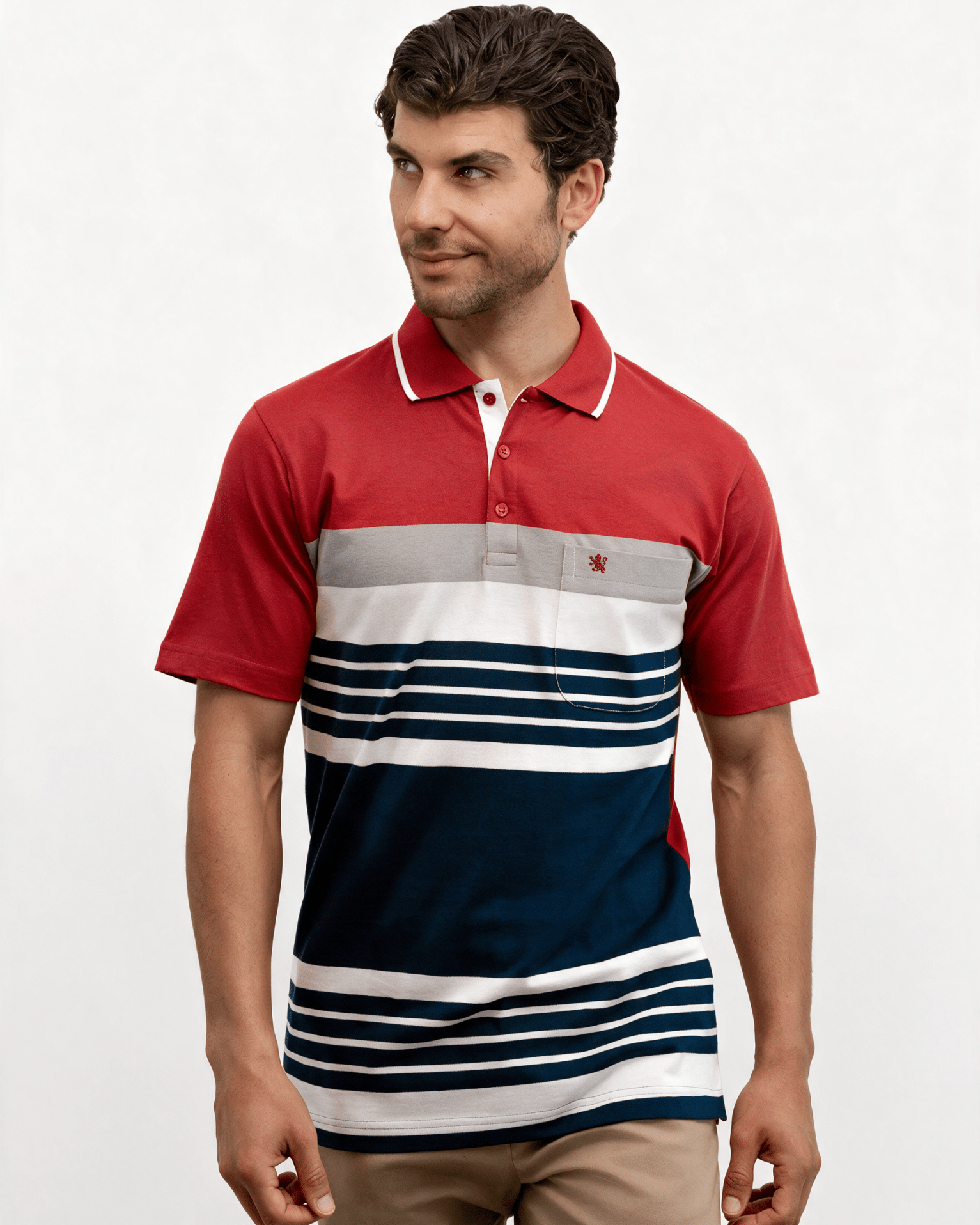 Manchester Playera Polo 100% Algodón Supima Franja Dinámica - Manchester