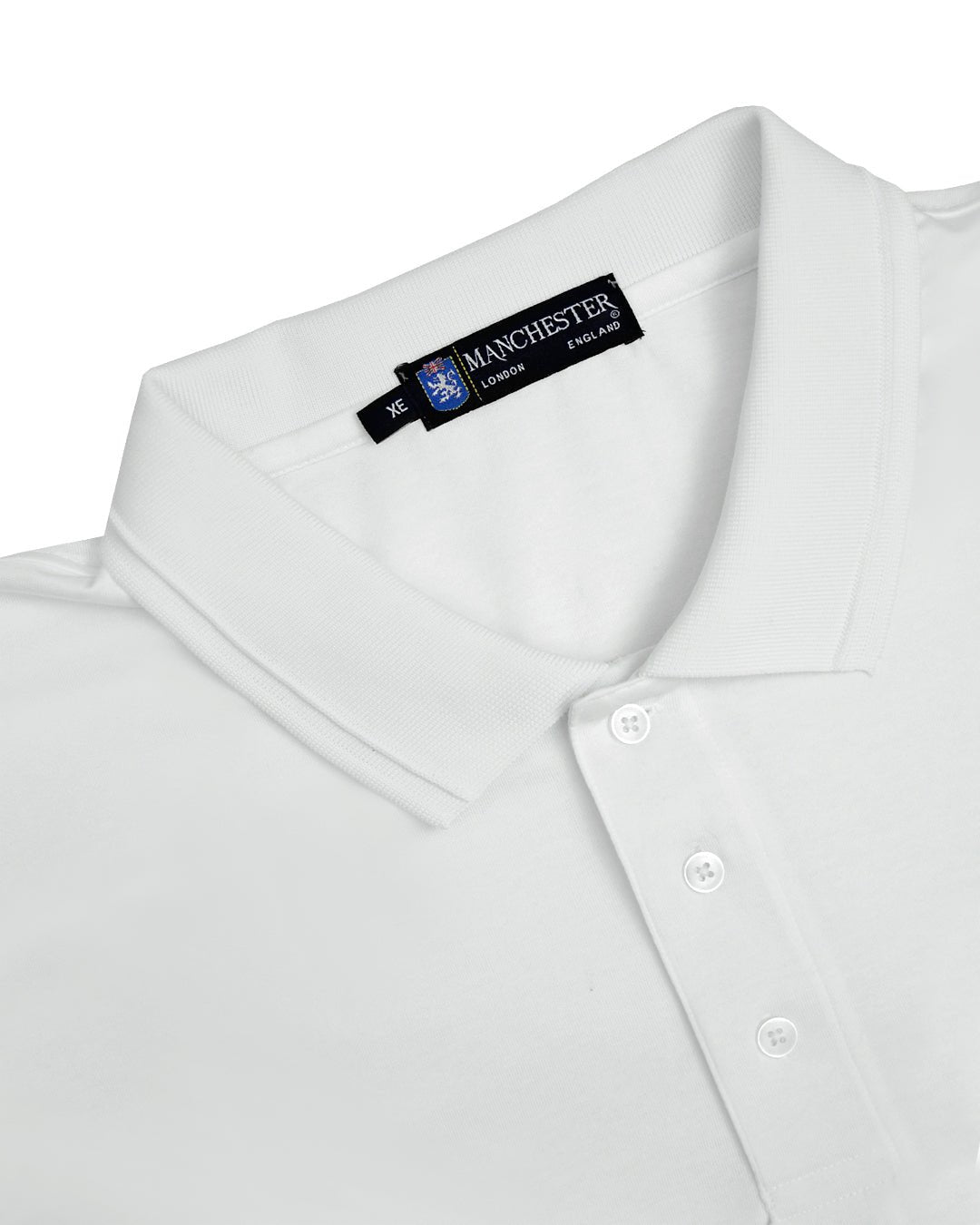 Manchester Playera Polo Lisa Big and Tall Poliéster y Algodón Manga Corta color blanco para hombre
