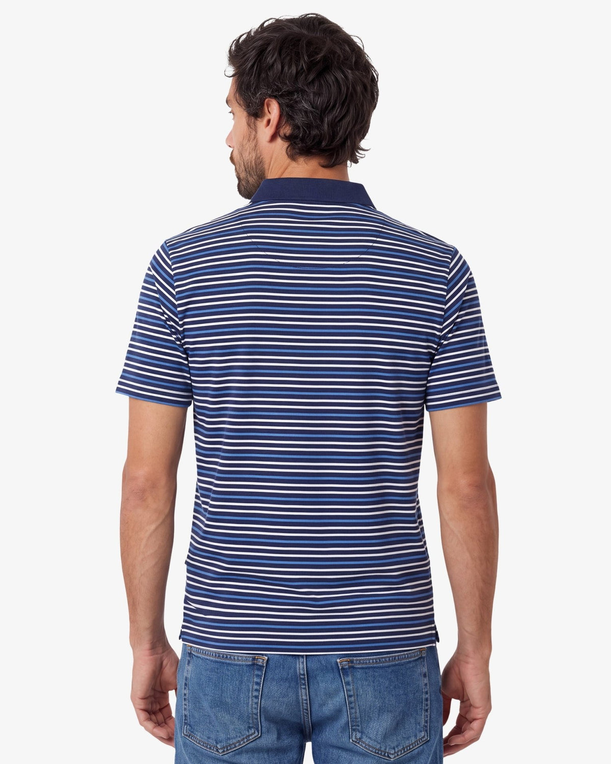 Manchester Polo 100% Algodón Supima Navy Multi-Stripe - Manchester