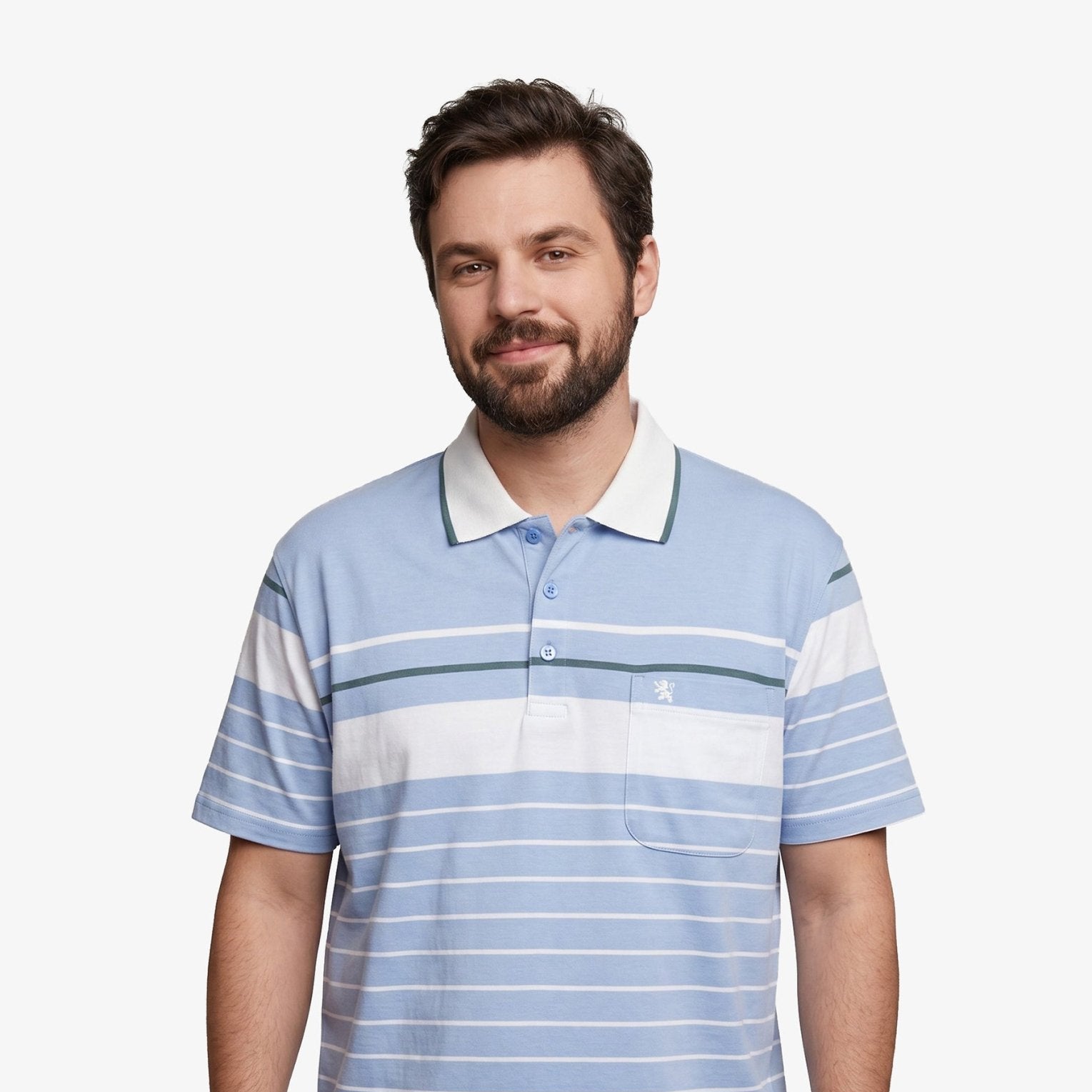 Manchester Polo Big And Tall Premium de Rayas Horizontales Sofisticado - Manchester