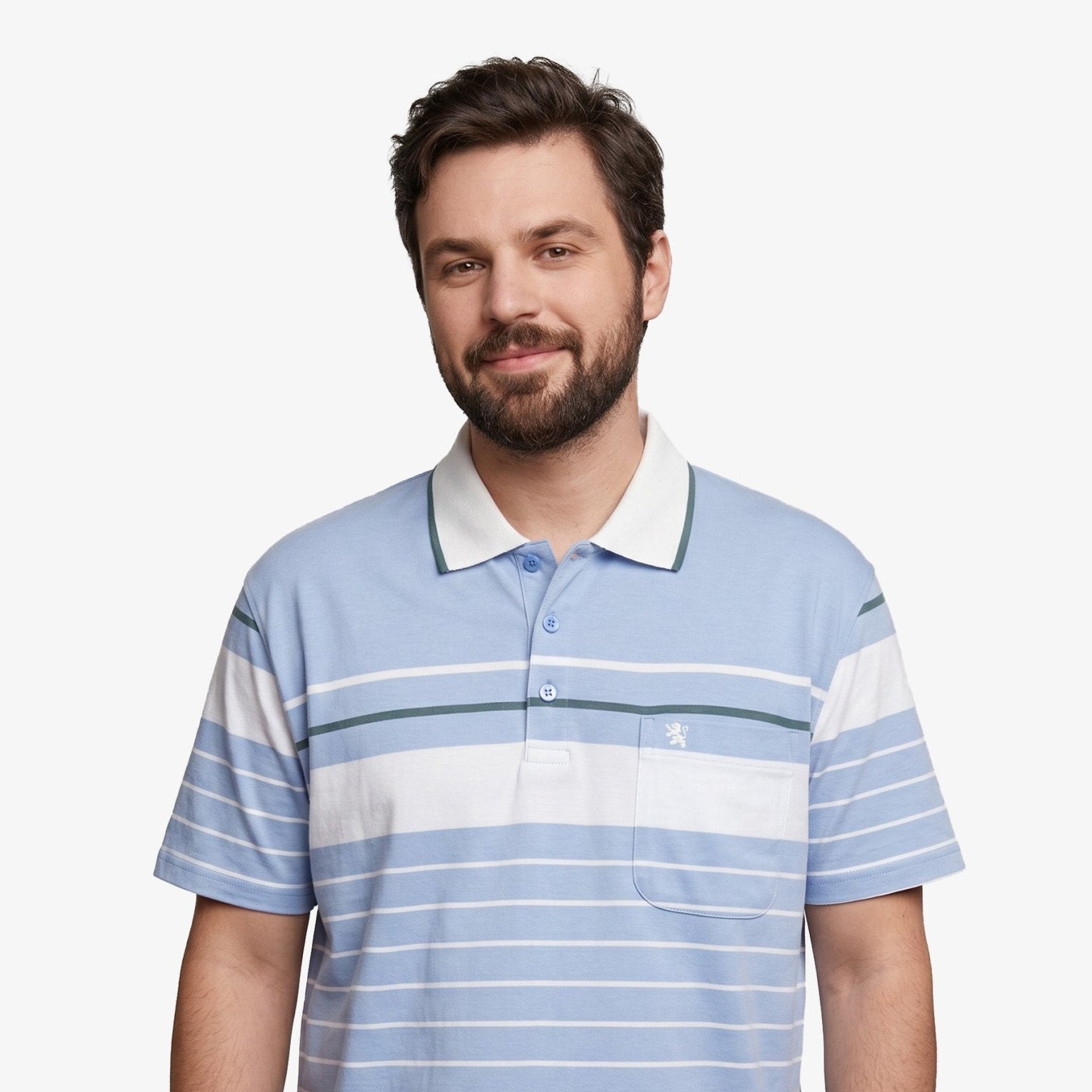 Manchester Polo Big And Tall Premium de Rayas Horizontales Sofisticado - Manchester
