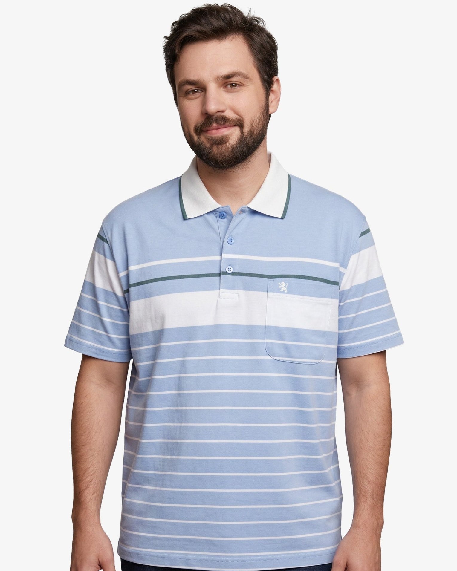Manchester Polo Big And Tall Premium de Rayas Horizontales Sofisticado - Manchester