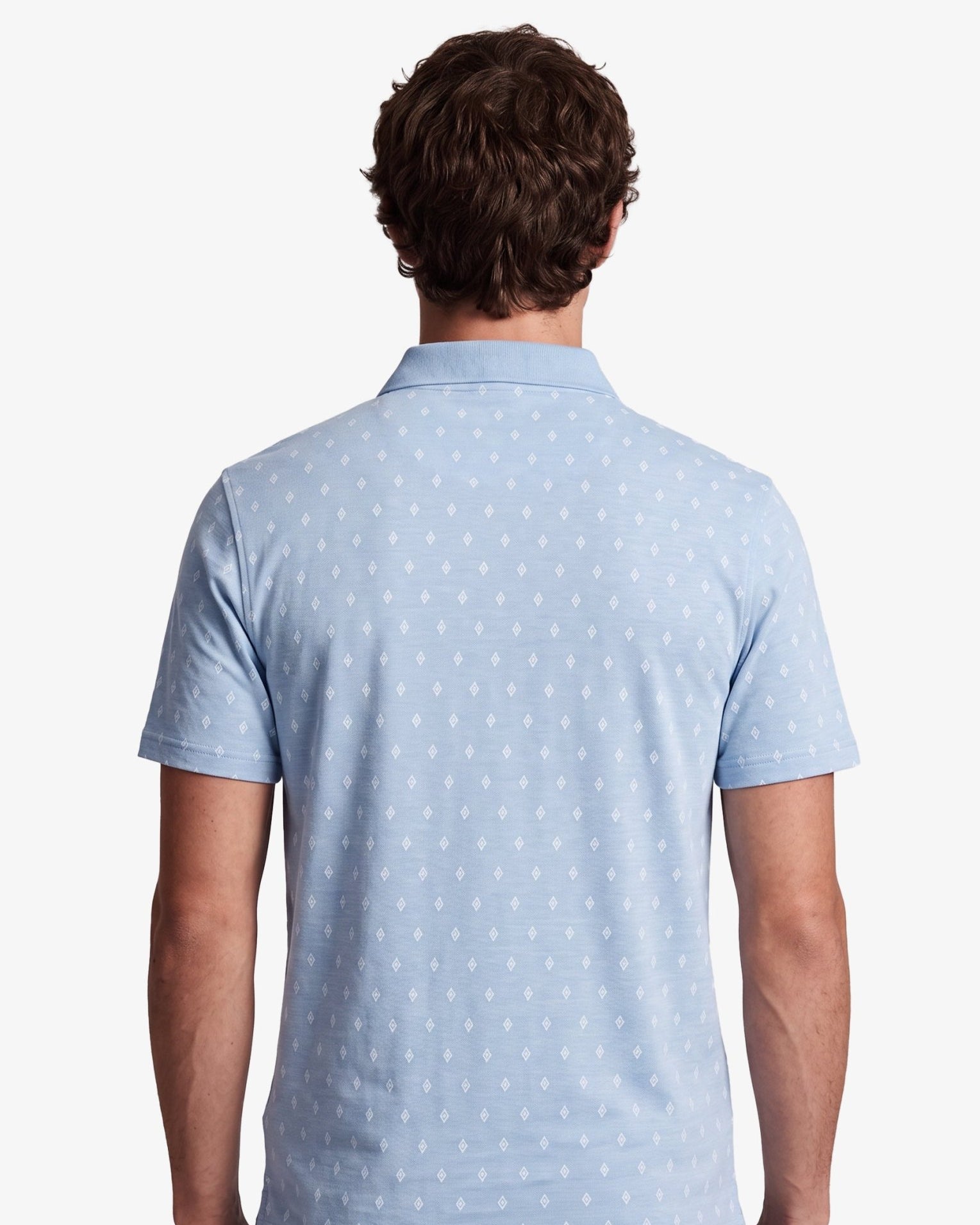 Manchester Polo con Rombos Sutiles, Bolsillo y Cuello de Botones en Algodón Supima - Manchester