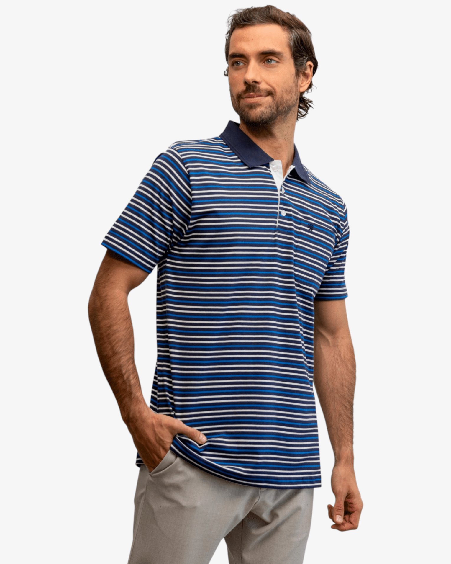 Manchester Polo de Algodón Premium con Diseño de Rayas Marineras - Manchester