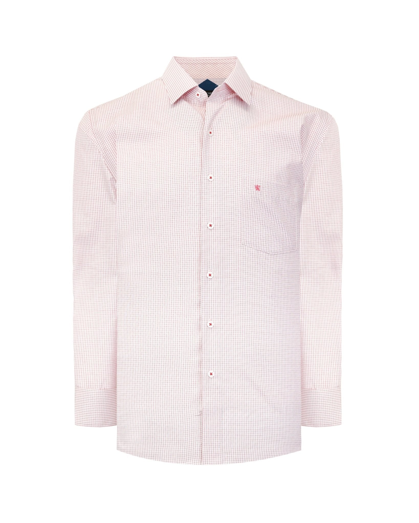 Manchester Regular Fit Camisa de Vestir Manga Larga Cuello Roma en Algodón - Poliéster - Manchester