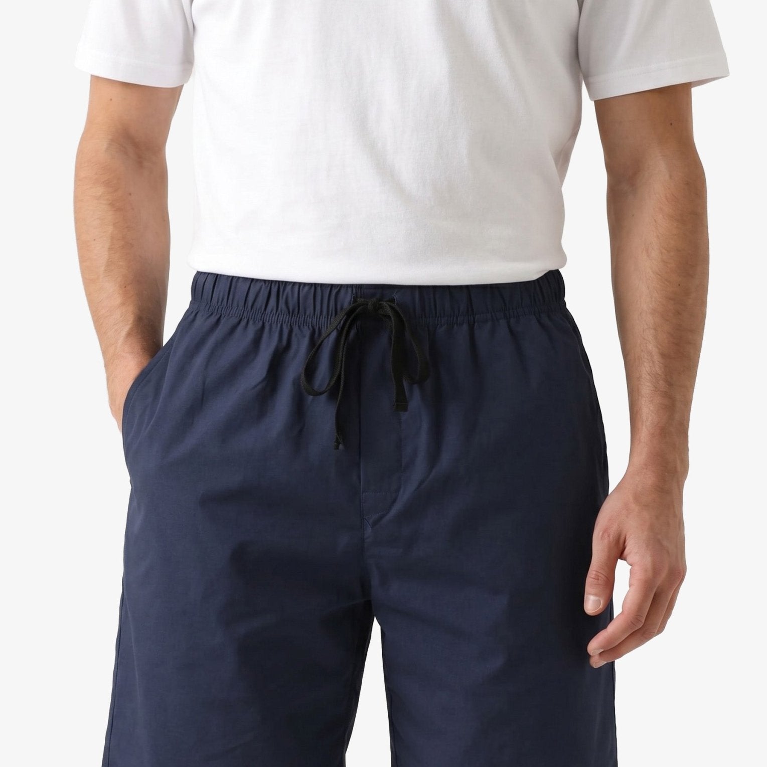 Manchester Short de Pijama Color Sólido Algodón y Poliéster color acero para hombre