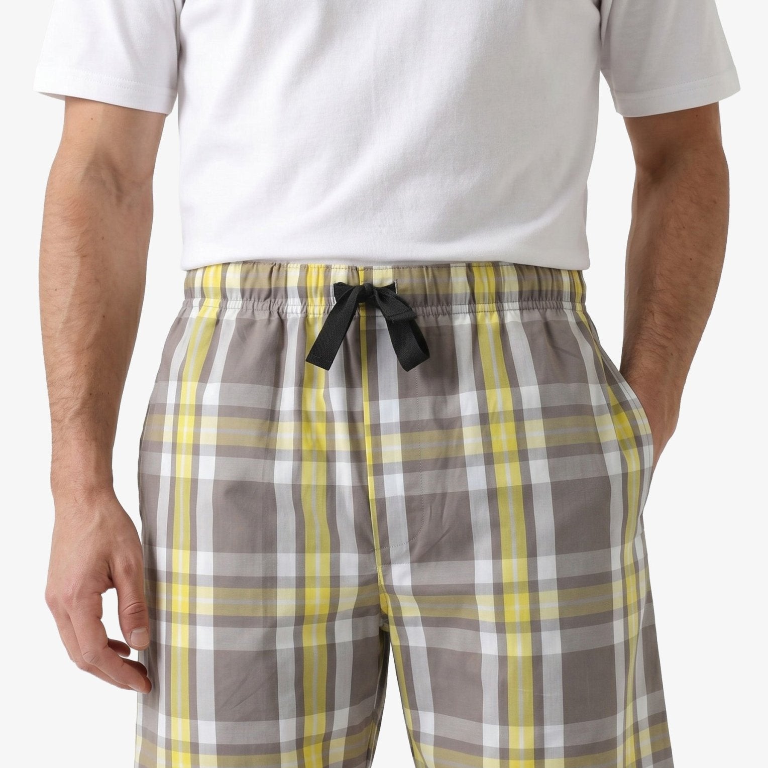 Manchester Short de Pijama Cuadros 100% Algodón color beige para hombre
