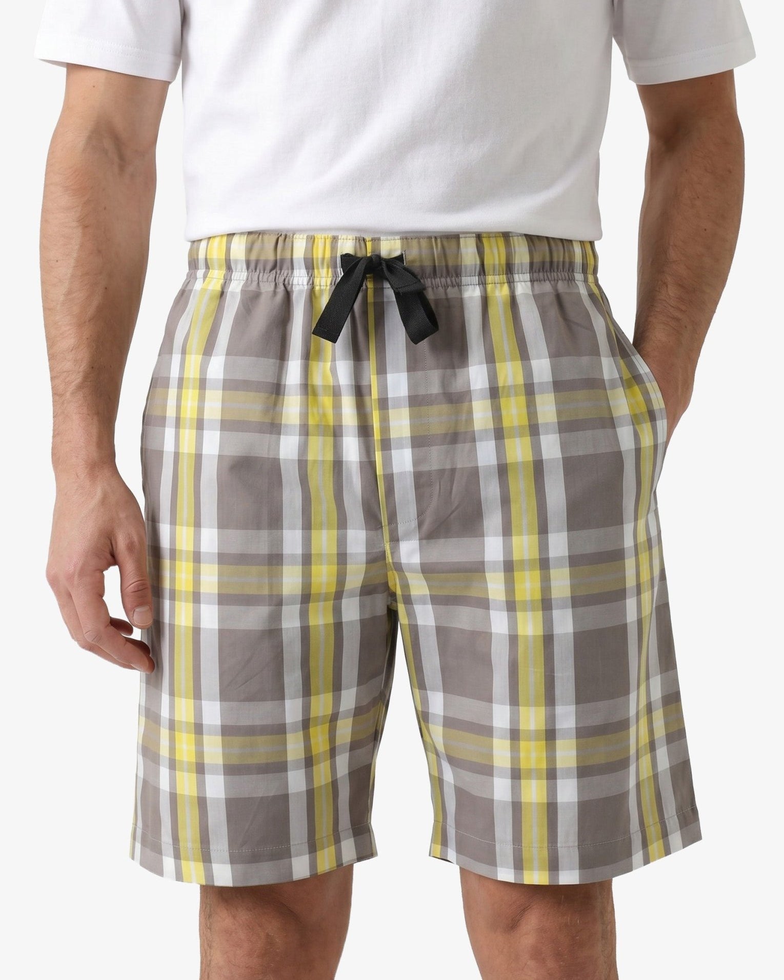 Manchester Short de Pijama Cuadros 100% Algodón color beige para hombre
