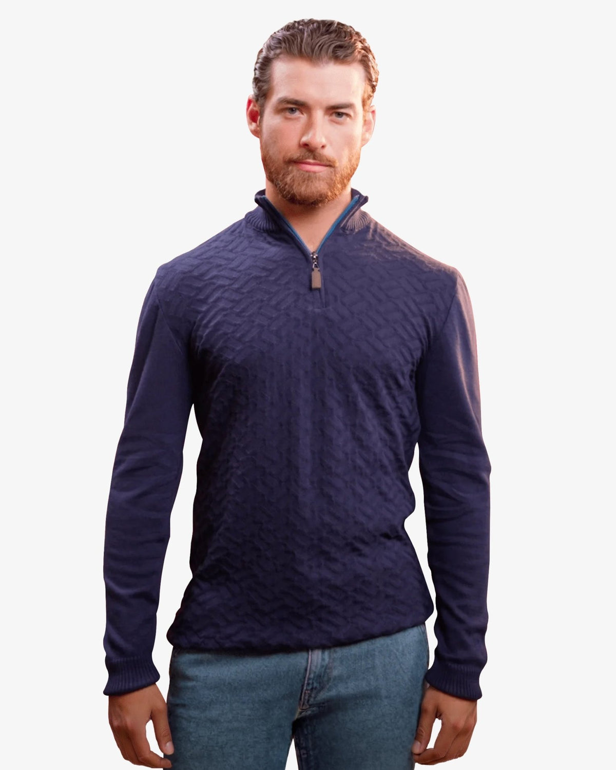 Manchester Suéter Cuello Alto Quarter Zip Tejido Slim Fit - Manchester