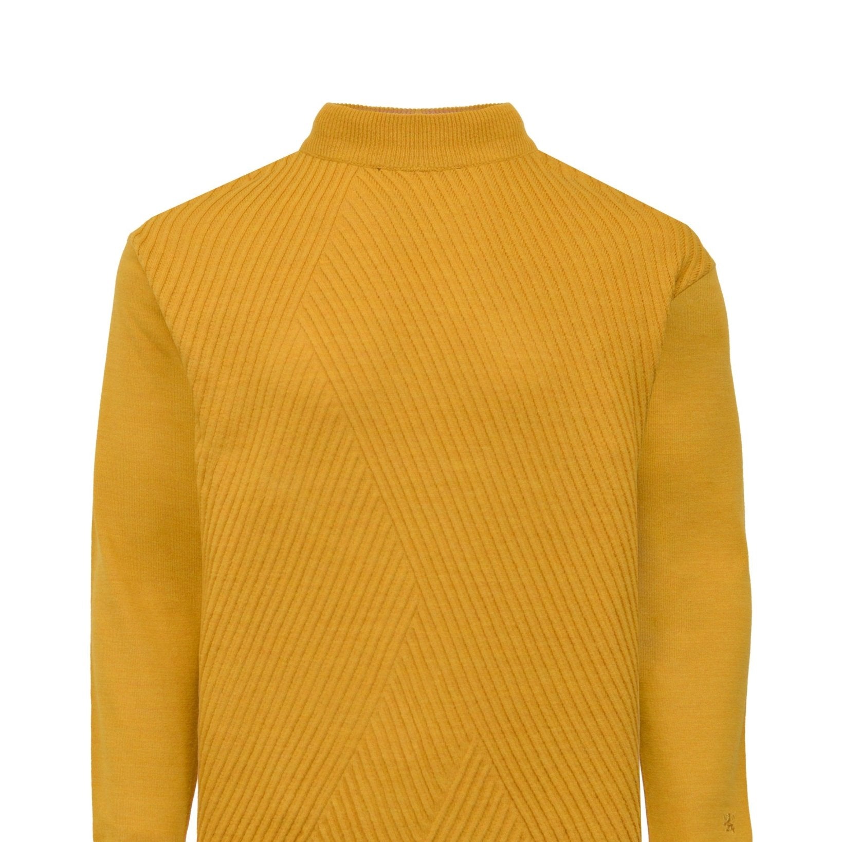 Manchester Sweater con Cuello Redondo y Tejido de Líneas Inclinadas - Manchester