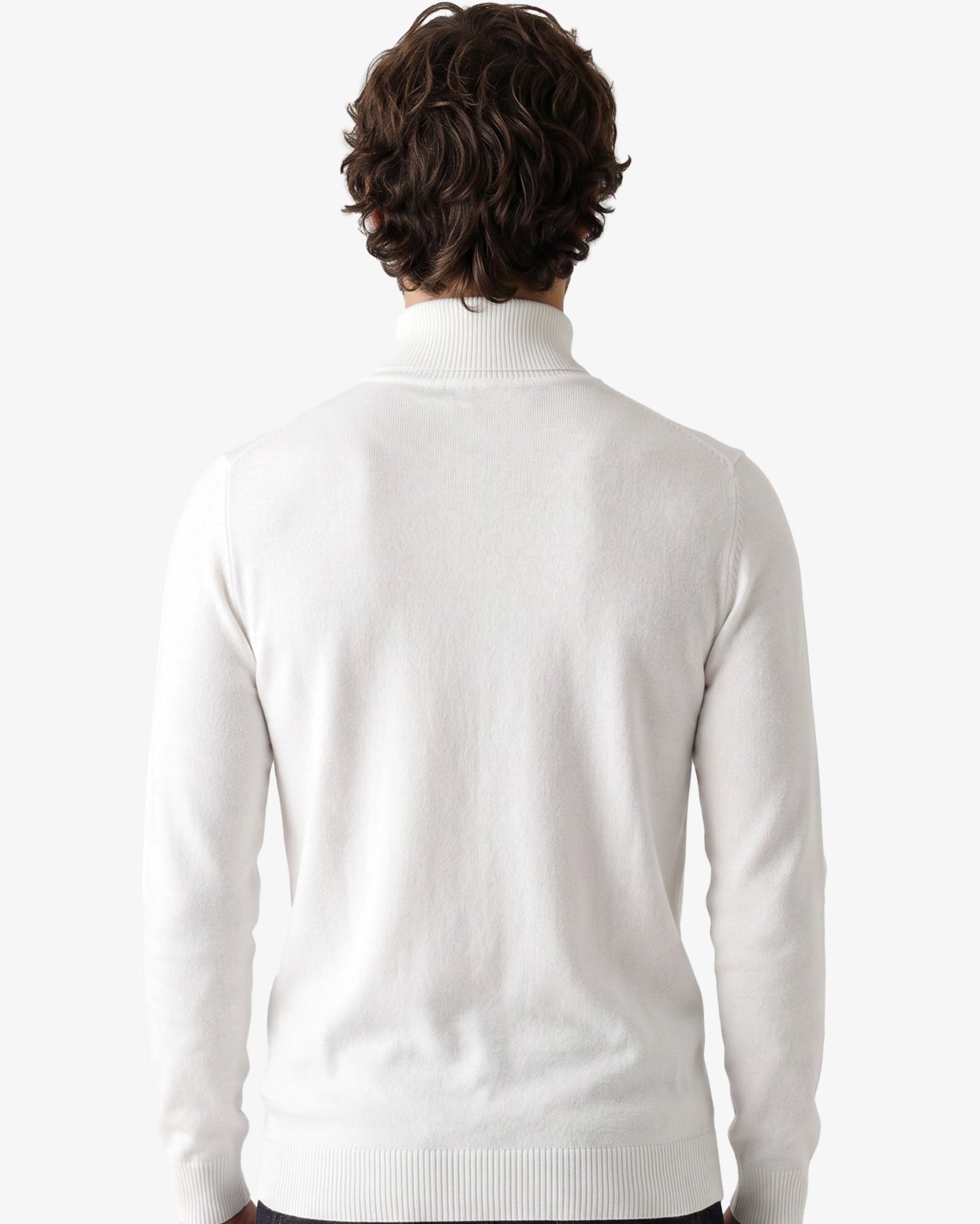 Manchester Sweater con Cuello Tortuga color blanco para hombre