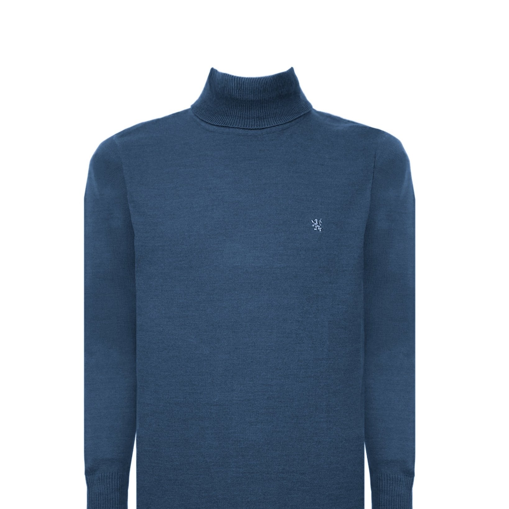 Manchester Sweater con Cuello Tortuga color azul jaspe para hombre