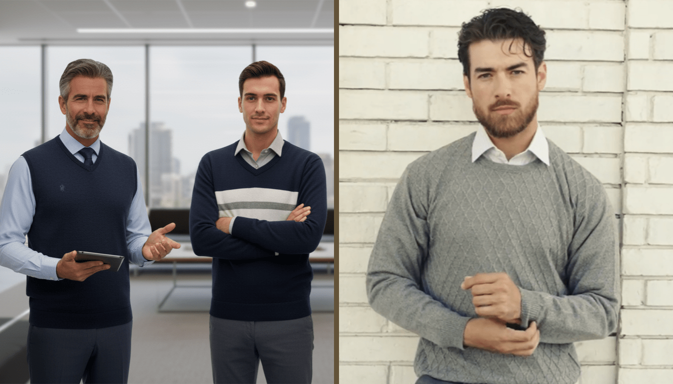 Suéteres de punto ideales para la oficina en otoño-invierno