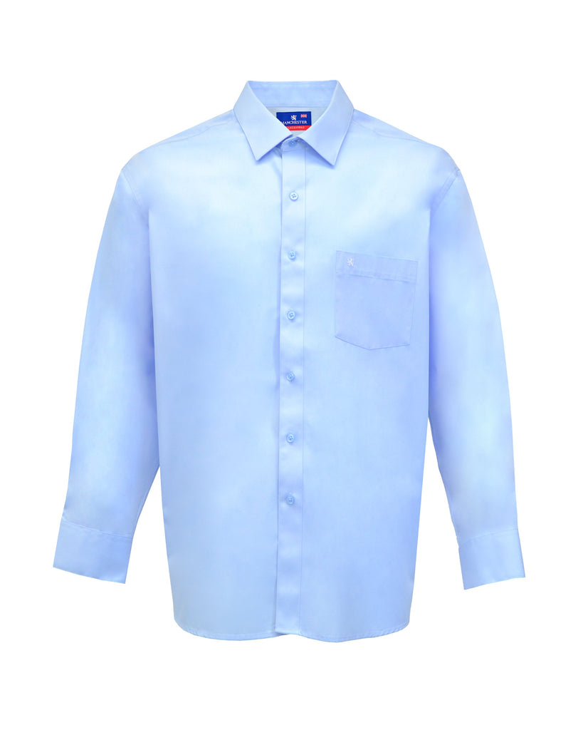 Camisa de Vestir Tallas Extra Manchester Azul Frontal