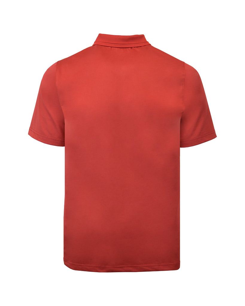Manchester Polo en Rojo Manga Corta Lisa en Poliéster-Algodón Regular Fit Vista de Espalda