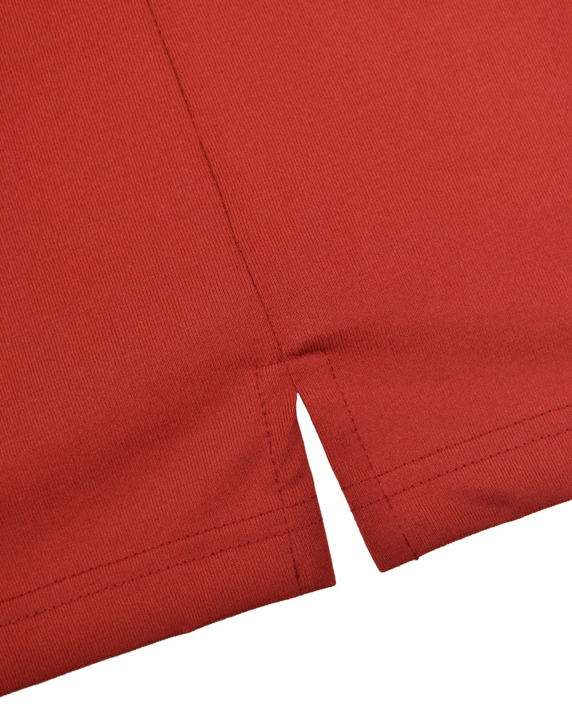 Manchester Polo en Rojo Manga Corta Lisa en Poliéster-Algodón Regular Fit Vista Detalle