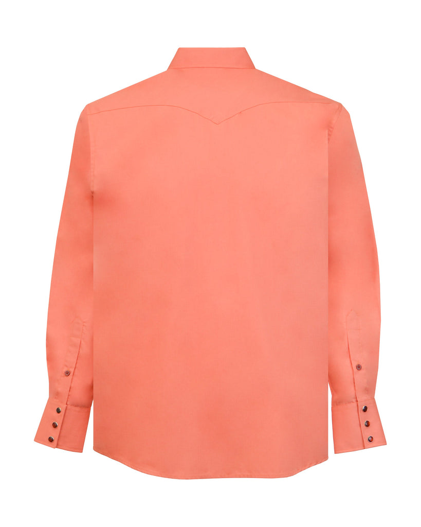 Manchester Camisa Vaquera Manga Larga Vista Trasera en Salmon