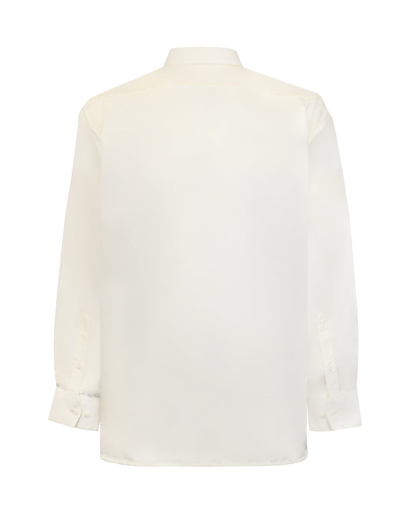 Manchester Camisa de Vestir Tallas Extras de Manga Larga y Cuello Ajustable Vista Trasera en Hueso