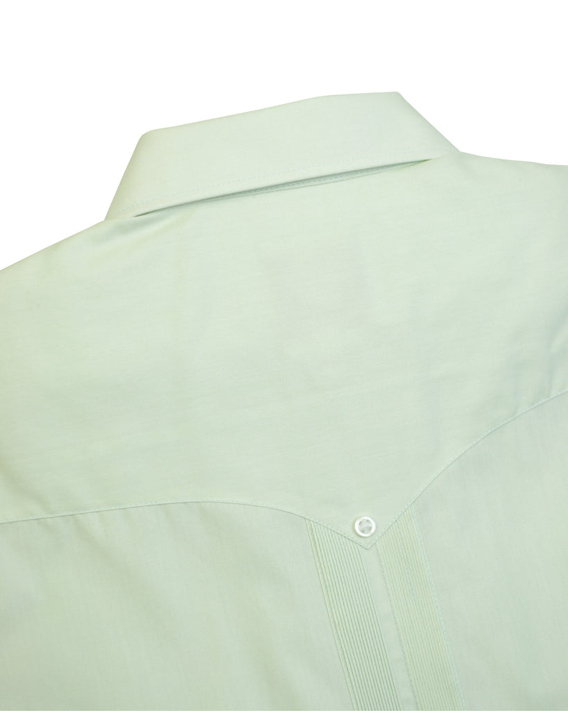 Manchester Guayabera Regular Fit Algodón y Poliéster Vista Cuello Trasera en Menta