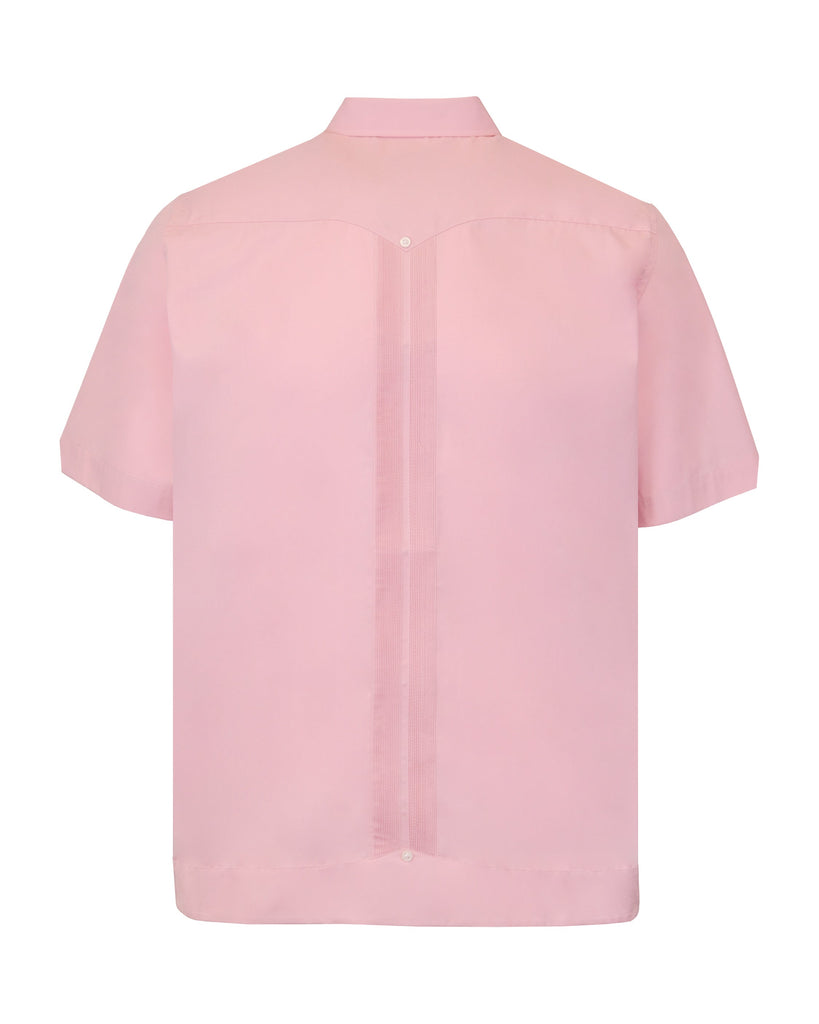 Manchester Guayabera Manga Corta con Cuello Mónaco Vista Trasera en Coral