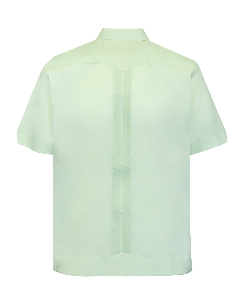 Manchester Guayabera Manga Corta con Cuello Mónaco Vista Trasera en Menta