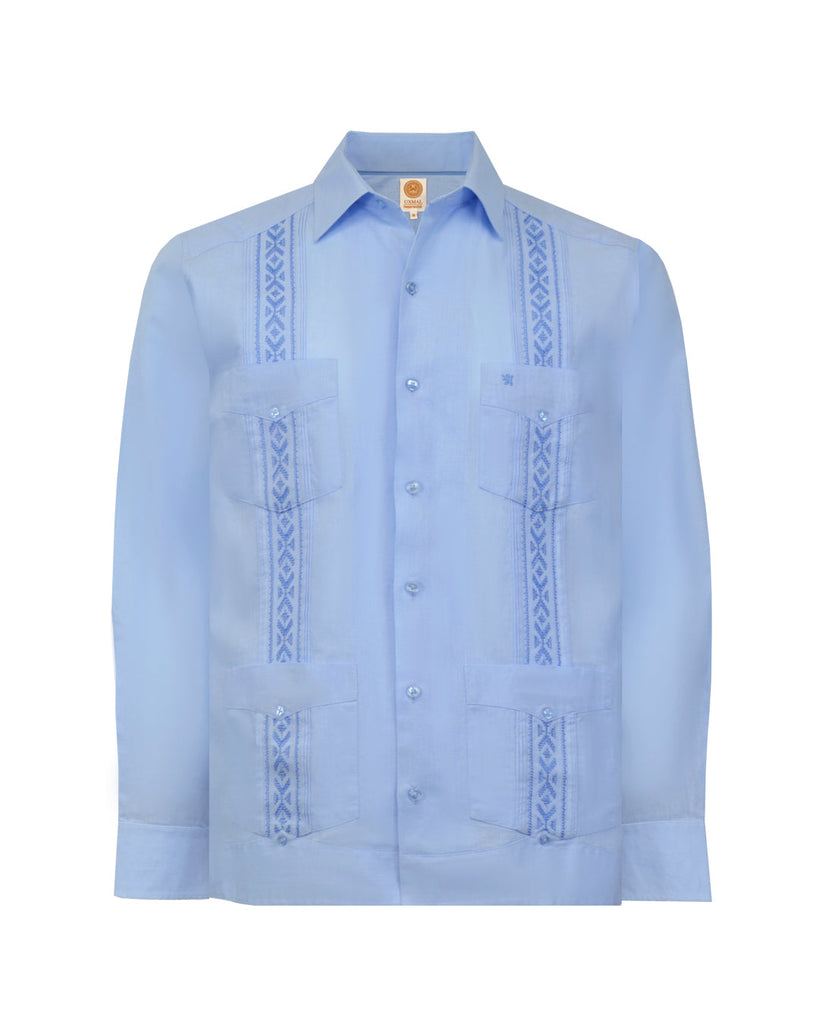 {"altText": "Manchester Guayabera Manga Larga Patron Bordado Regular Fit- Cuello Monaco Vista Frontal", "color": "CIELO", "url": "https://cdn.shopify.com/s/files/1/0762/6925/7013/files/3442F_CIELO_1.jpg?v=1701788034"}