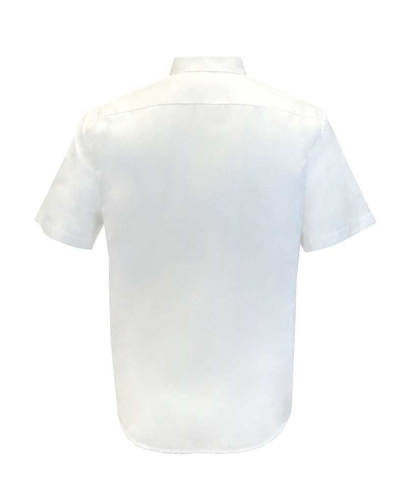 Manchester Camisa Manga Corta Regular Fit en Blanco con Algodón y Poliéster Vista de Espalda