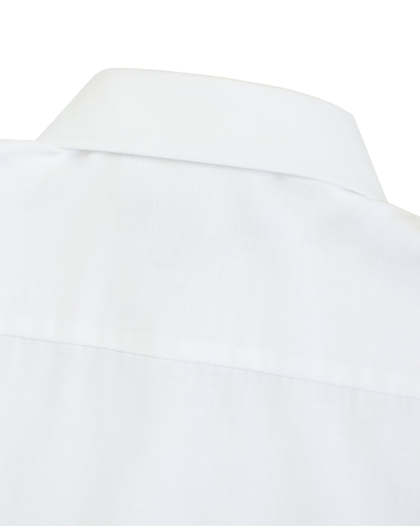 Manchester Camisa Manga Corta Regular Fit en Blanco con Algodón y Poliéster Vista Cuello Espalda
