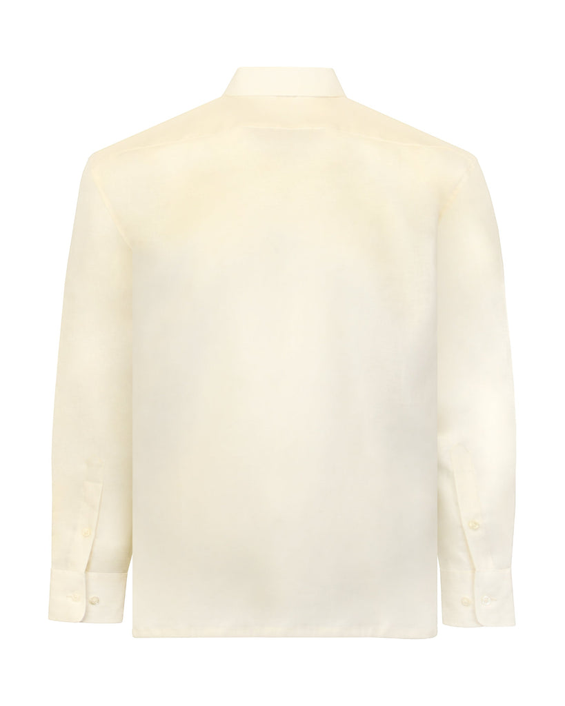 Manchester Camisa de Lino Regular Fit Vista Trasera en Hueso