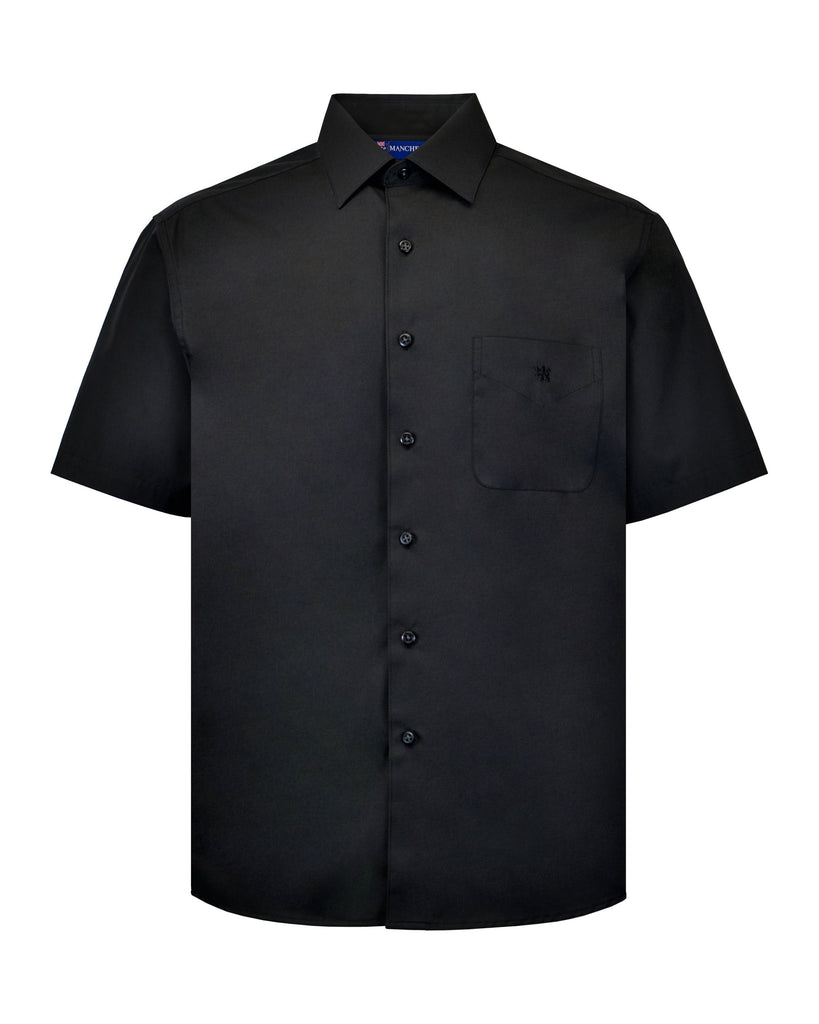 Manchester Camisa Casual un Bolsillo Vista Frontal en Negro