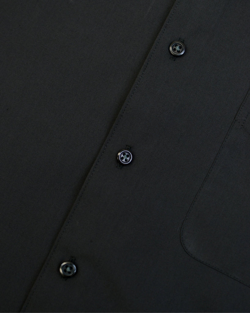Manchester Camisa Casual un Bolsillo Botonera en Negro