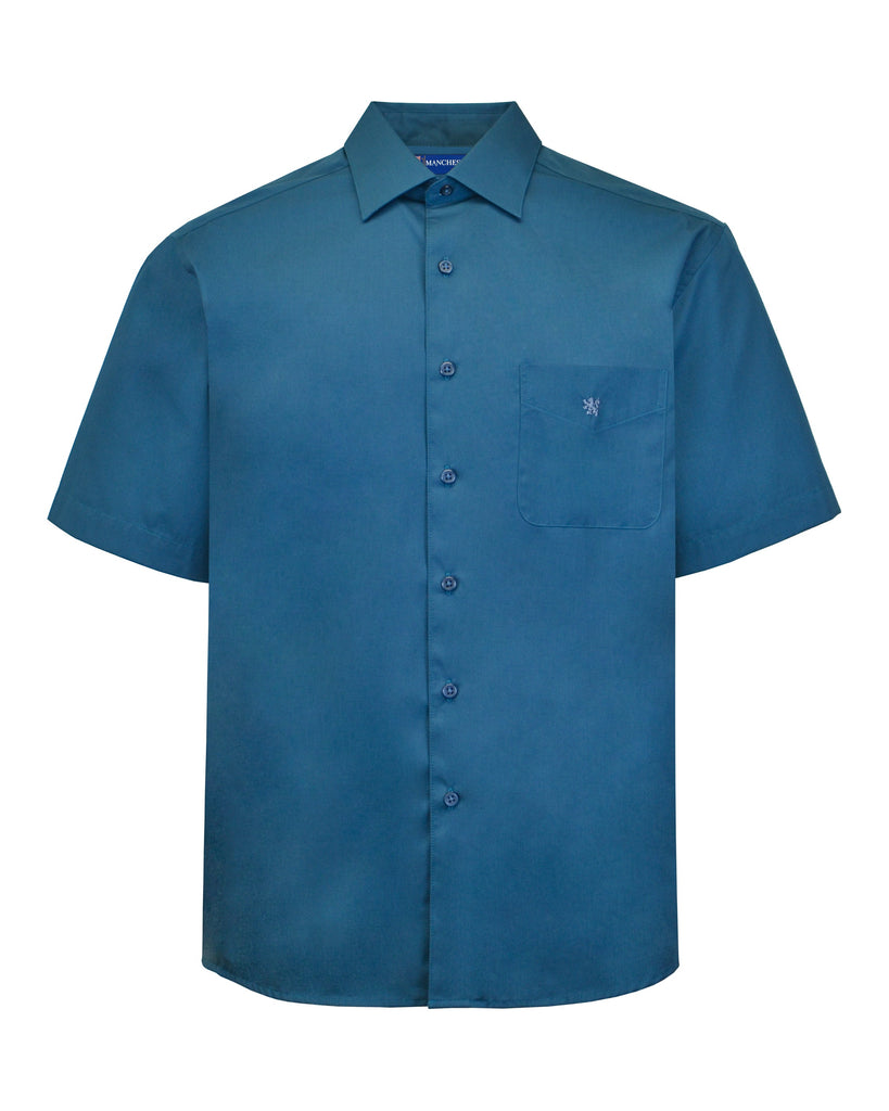 Manchester Camisa Casual un Bolsillo Vista Frontal en Petroleo
