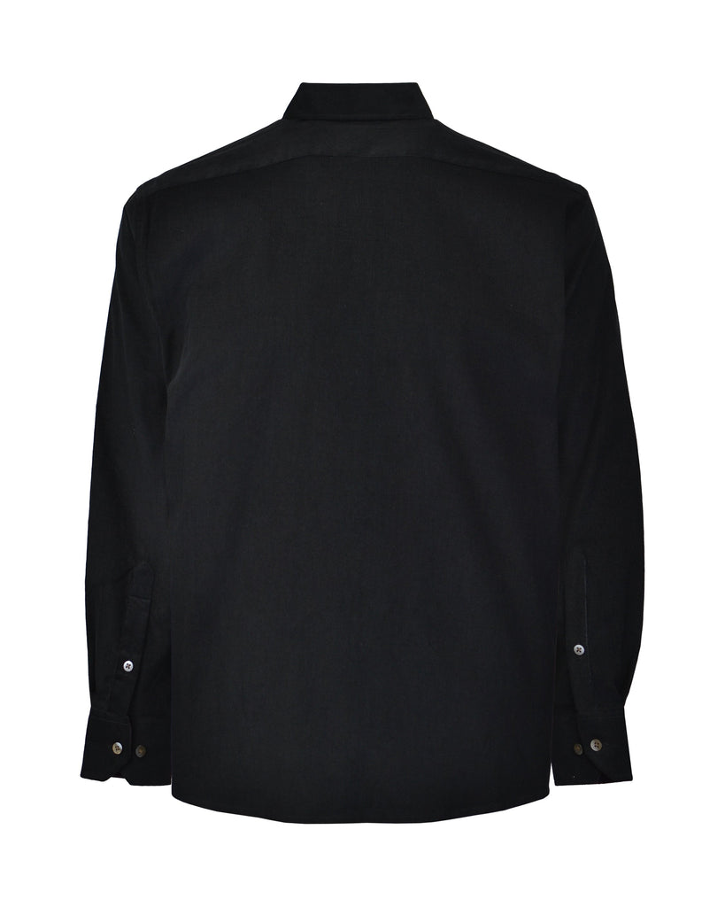 Manchester Camisa de Micropana Negra en Algodon Vista de Espalda