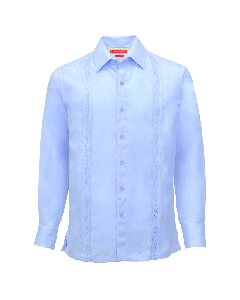 {"altText": "Manchester Slim Fit Guayabera en Lino Manga Larga Vista Frontal", "color": "AZUL", "url": "https://cdn.shopify.com/s/files/1/0762/6925/7013/files/45514-E_1.jpg?v=1696976891"}