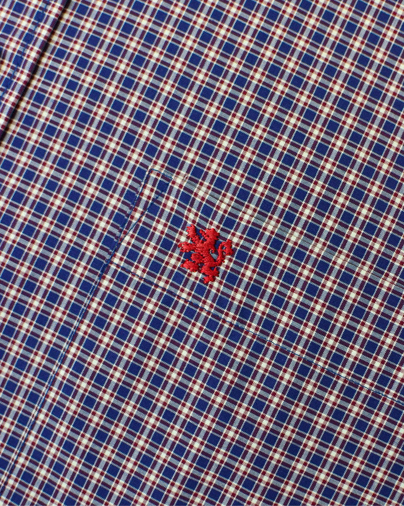 Logo Bordado de León en Bolsillo Camisa Casual Manchester