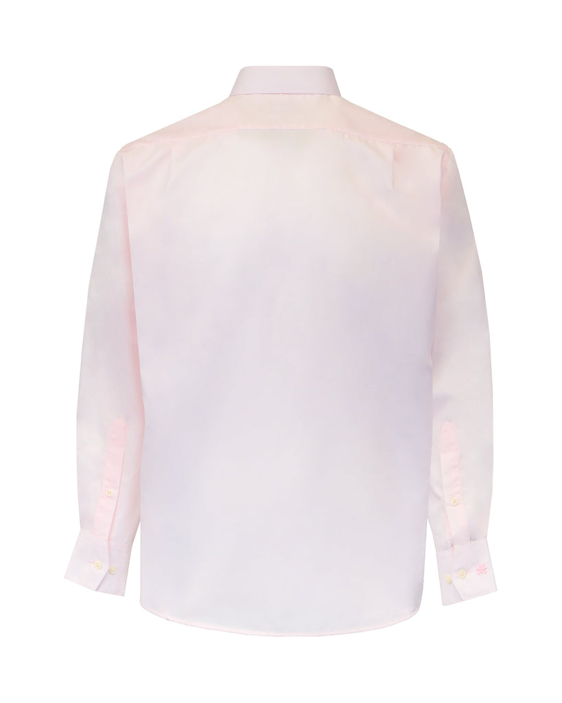 Manchester Camisa de Vestir en Algodon-Poliester Cuello Boss en Piñon Vista de Espalda
