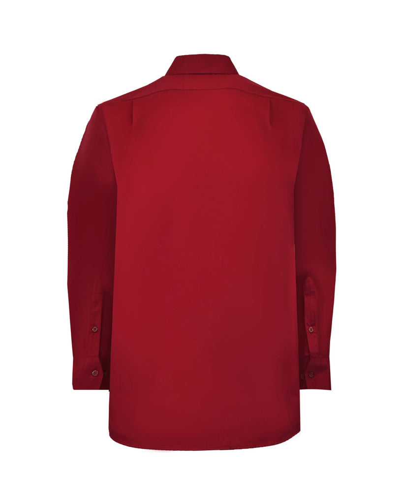 Manchester Camisa de Vestir Vino Regular Fit Manga Larga Cuello Ajustable Vista de Espalda