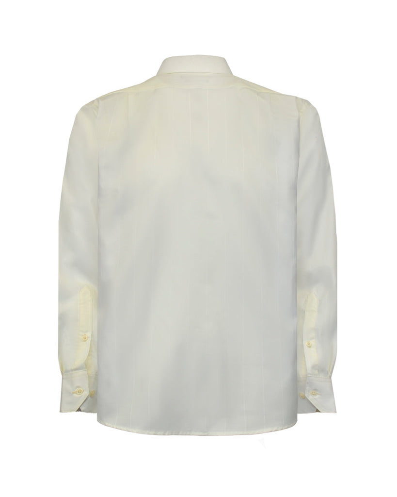 Manchester Camisa de Vestir Beige Mezcla de Poliester y Algodon con Cuello Roma y Puño Ejecutivo Vista de Espalda