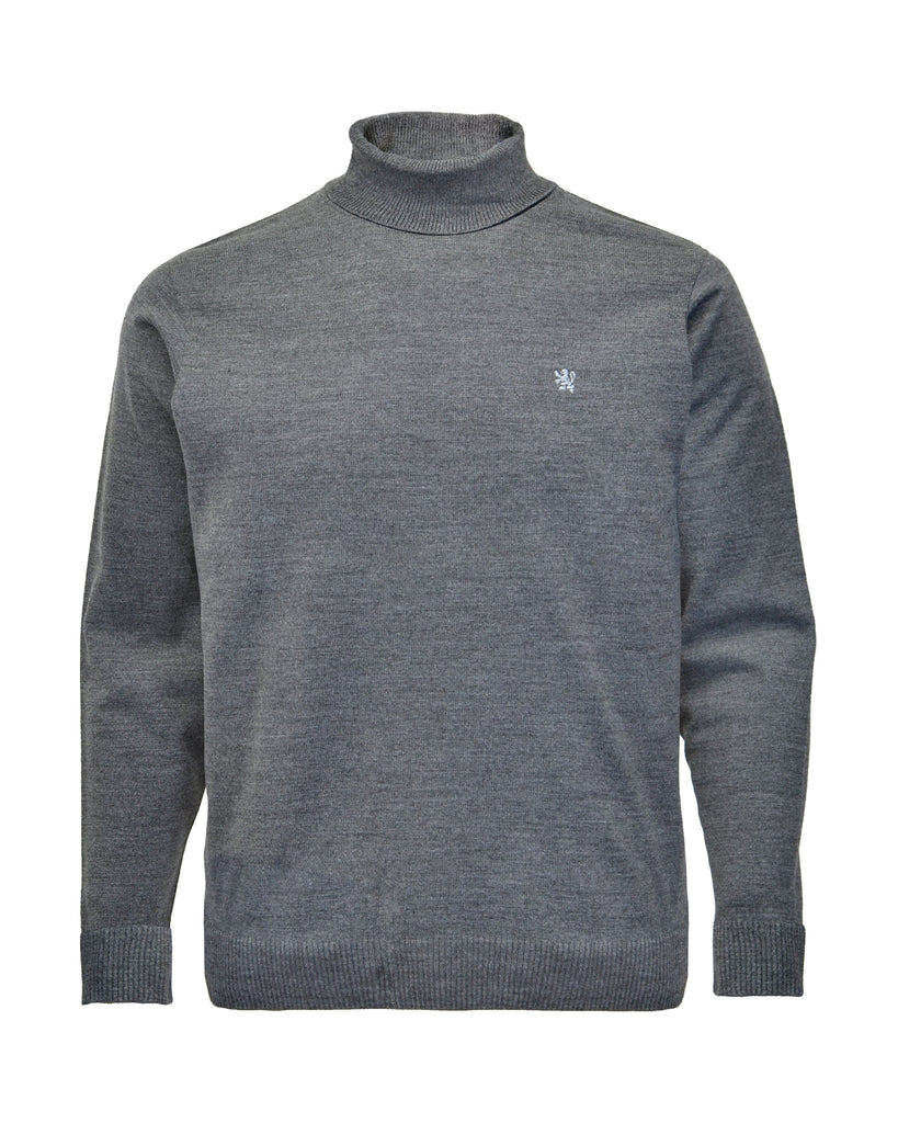 Manchester Sueter Gris Oxford Slim Fit con Cuello de Tortuga Acrílico Vista Frontal
