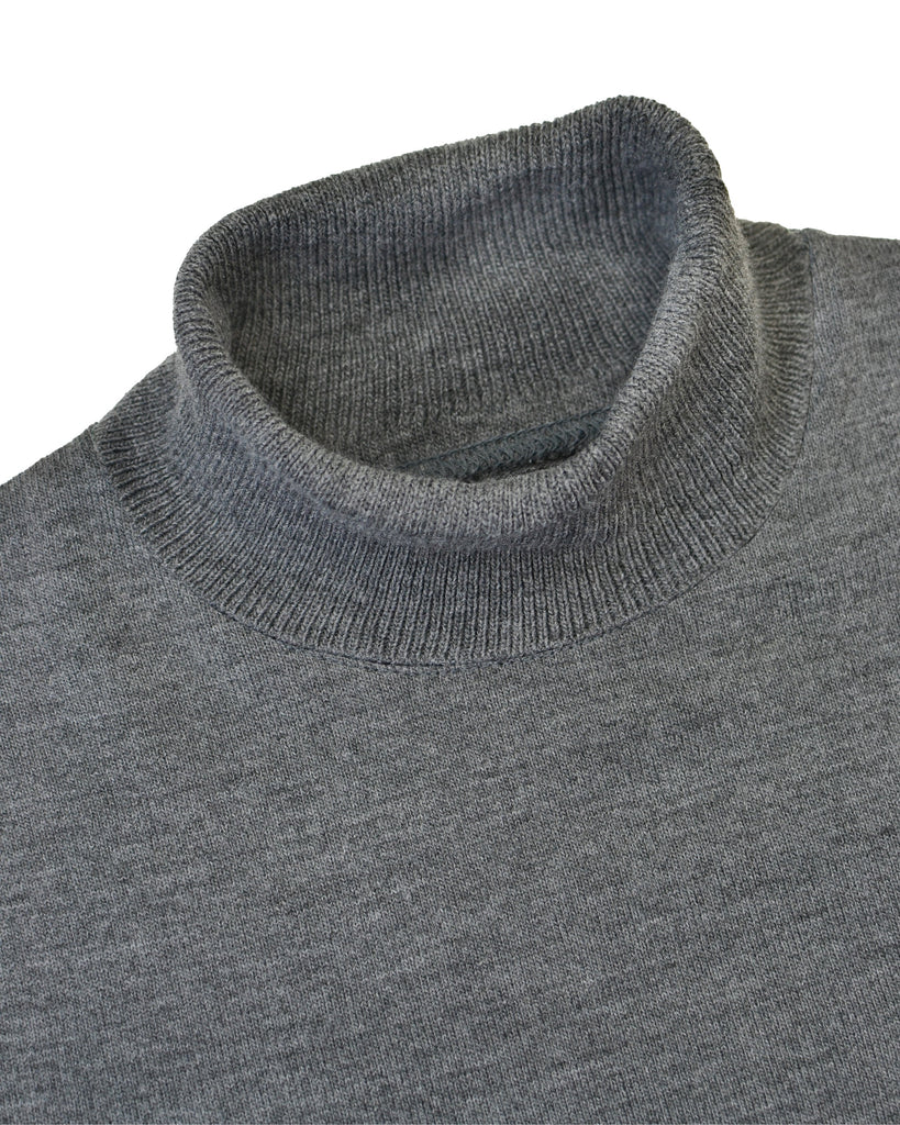 Manchester Sueter Gris Oxford Slim Fit en Acrilico Vista Cuello de Tortuga