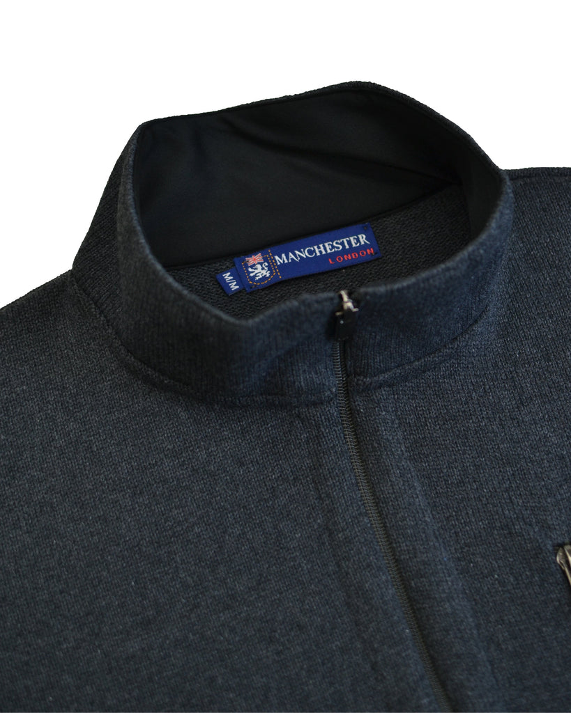 Manchester Chamarra en Oxford con Zipper Cuello Mock Vista Cuello