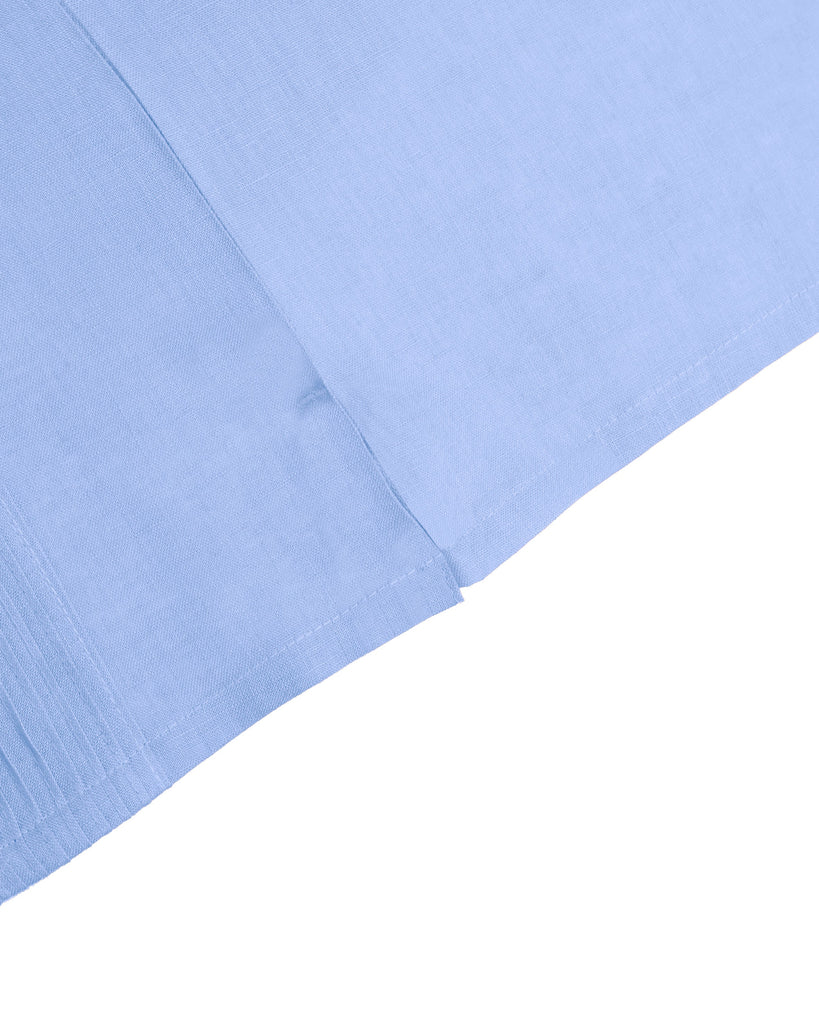 Manchester Junior Guayabera de Lino Manga Larga Vista de Mangas en Azul