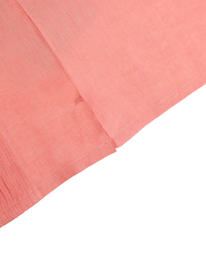 Manchester Uxmal Junior Guayabera Naranja Lino Puro Manga Larga para Niño Puños y Mangas