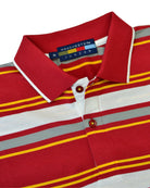 Manchester Junior Polo 100% Algodón Patrón de Rayas - Manga Corta color vino para niño