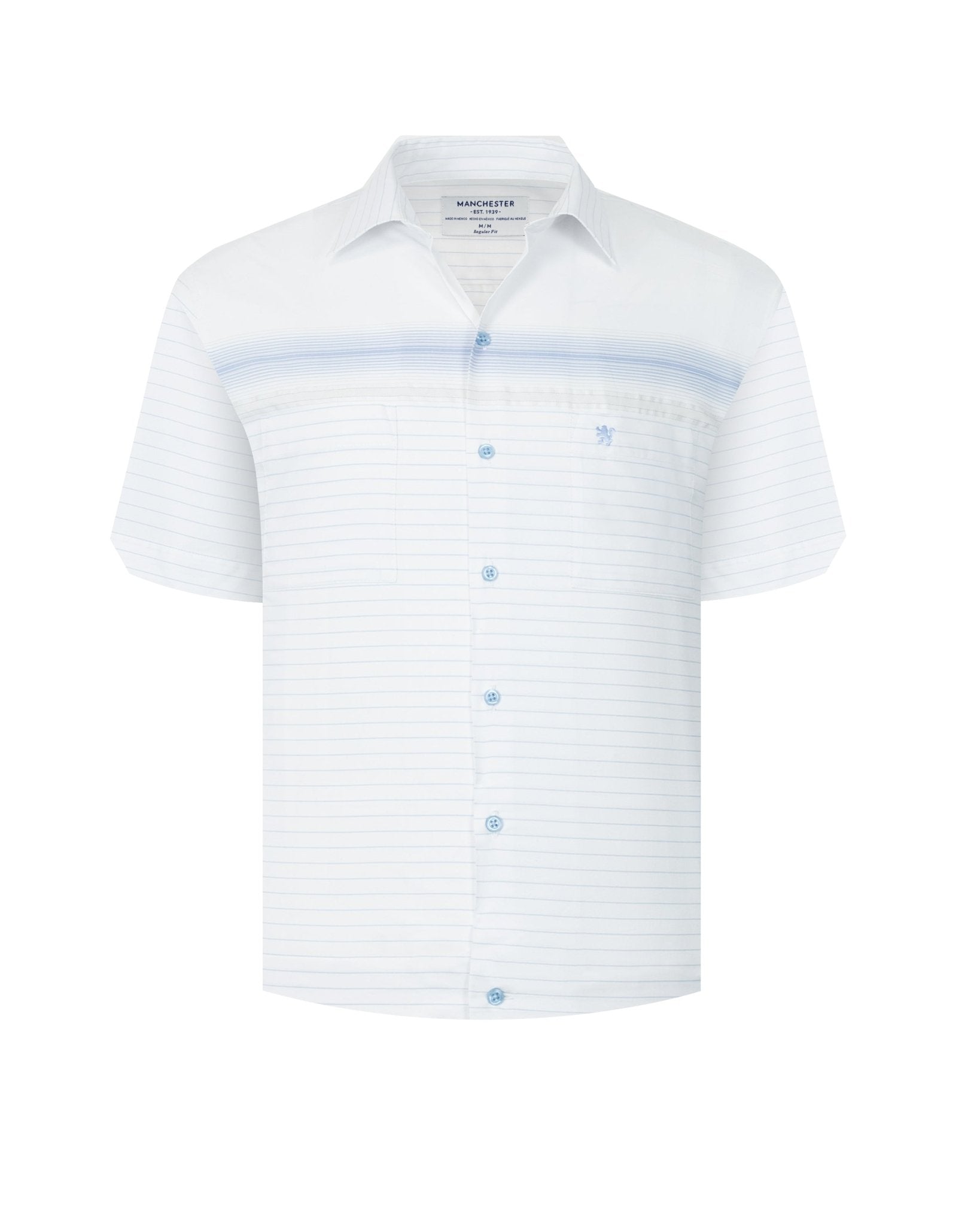Manchester Camisa Casual Tipo Chazarilla Diseño de Rayas con Doble Bolsillo - Manchester