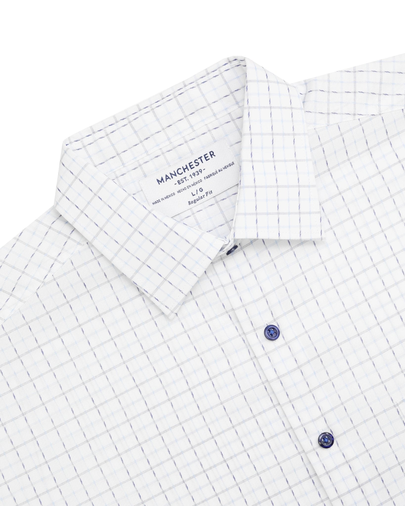 Manchester Camisa Casual Manga Corta Cuadrícula - Manchester