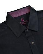 Manchester Camisa de Micropana en Algodon color negro para hombre