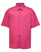 Manchester Camisa Casual Big and Tall Algodón y Poliéster Manga Corta color guindo para hombre