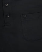Manchester Playera Polo Lisa Poliéster y Algodón Manga Larga color negro para hombre