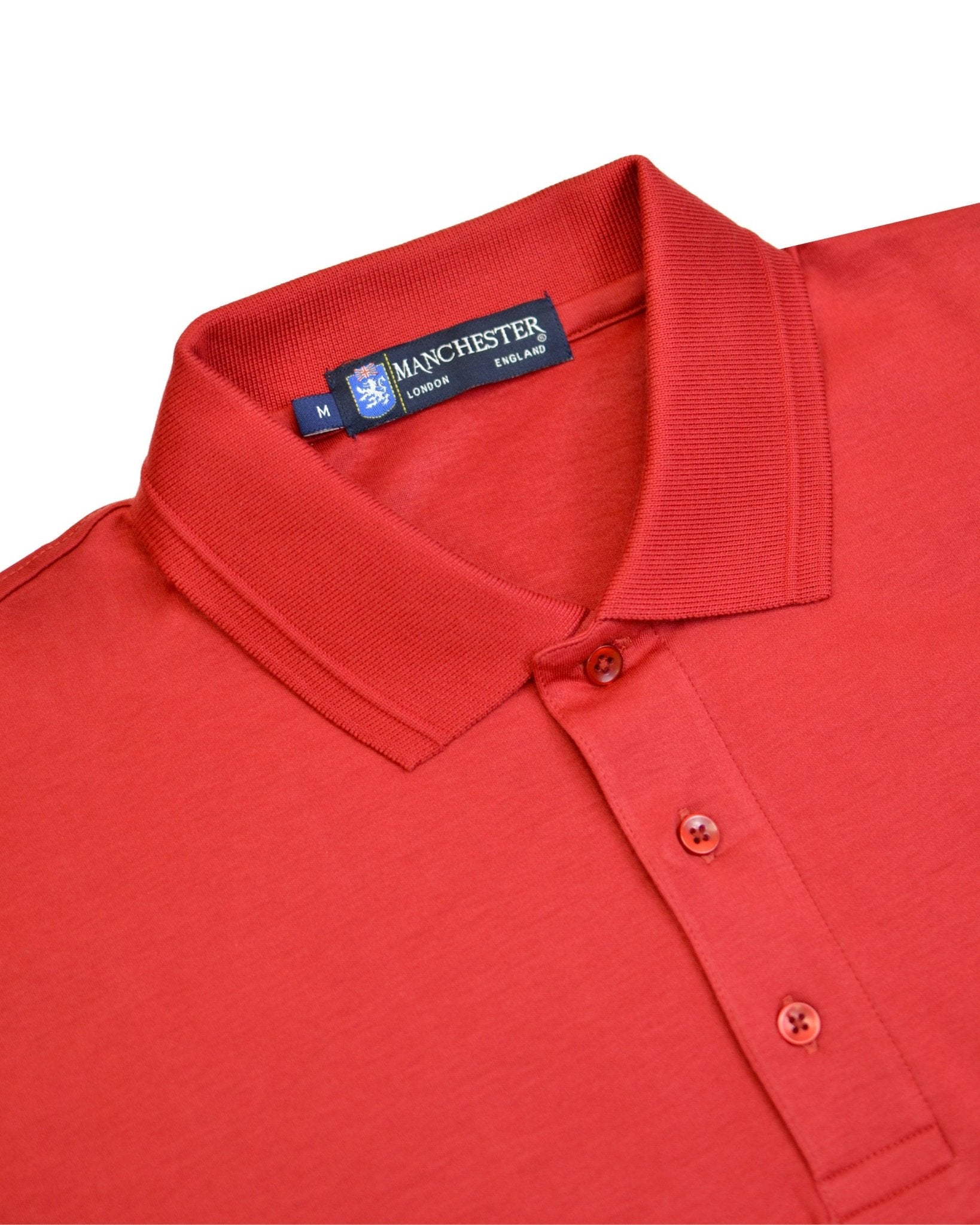 Manchester Playera Polo Lisa 100% Algodón Supima - Manga Corta color rojo para hombre